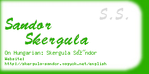 sandor skergula business card